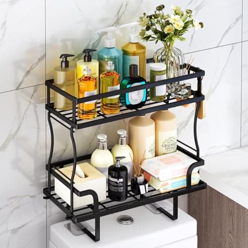 Drill-Free Kitstorack Over-The-Toilet 2-Tier Bathroom Storage Organizer