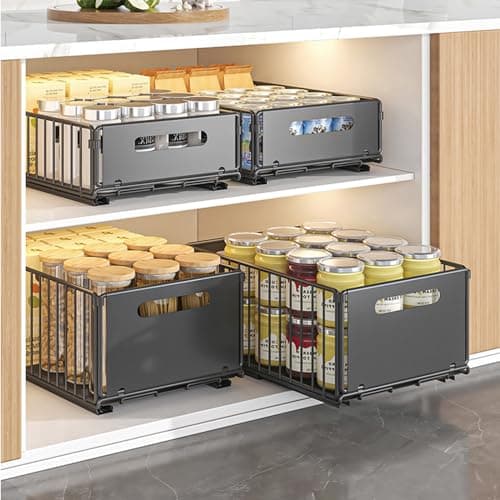 Heavy Duty Pull Out Shelves for Kitchen Cabinets 15.16W X10.24D X2.95H Black