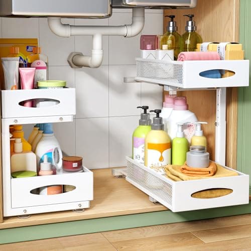 2 Tier Under Sink Organizer with Pull Out Baskets