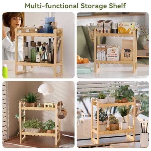 AmazerBath 2-Tier Bamboo Over the Toilet Storage Shelf, Space Saver for Small Bathrooms