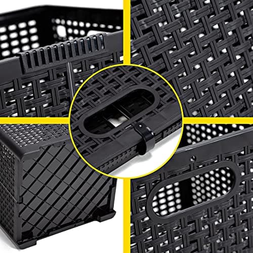 42L Black Foldable Plastic Laundry Hamper - Pack of 2