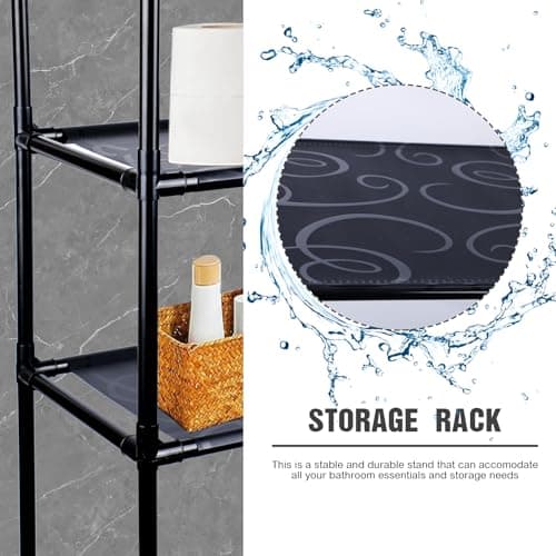 3 Tier Bathroom Organizer Freestanding Toilet Shelf - Black