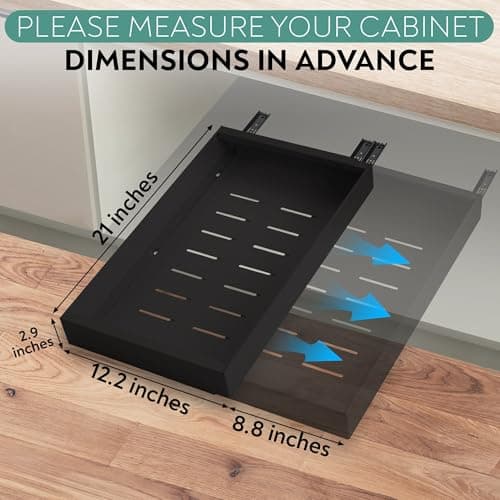 heavy-duty pull-out cabinet organizer for kitchen pantry 21" deep expandable drawers