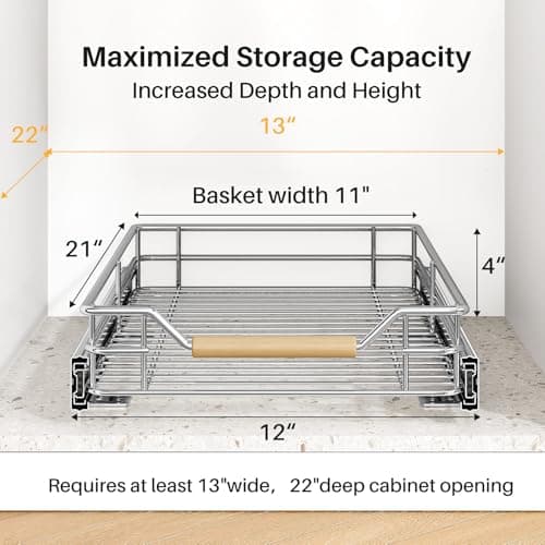 Kitchen Cabinet Organizer: 12 Wide x 21 Deep
