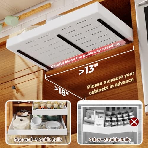 16.5" Deep Expandable Cabinet Organizer, Heavy Duty 3-Way - Kitchen & Bathroom Storage