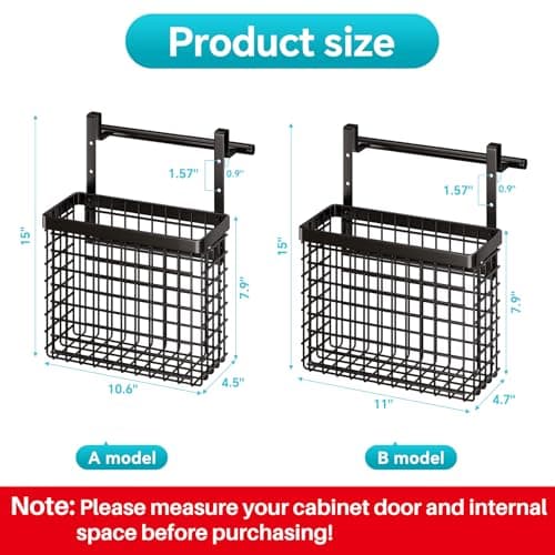 Kitchen Sink Cabinet Door Organizer, 2 Pack with Towel Holder