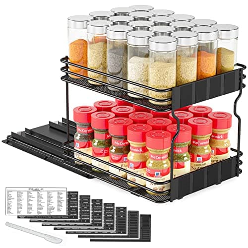 SpaceAid Heavy Duty Pull-Out Spice Rack Organizer, Cabinet Storage, 1 Drawer 1-Tier