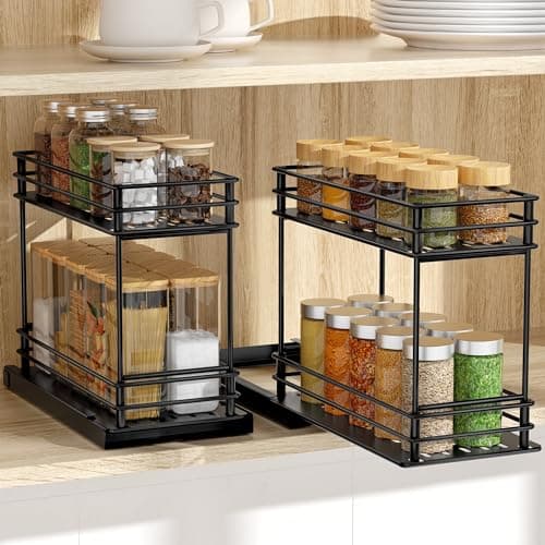 Spice Drawer Organizer Shelf for Small Spaces - 2 Pack
