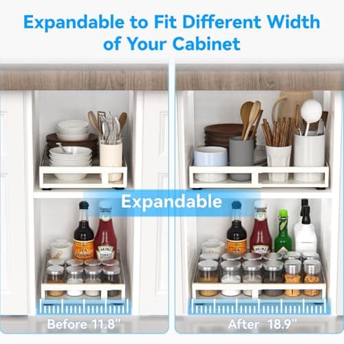 Adjustable Kitchen Cabinet Organizer for Cabinets (11.8-18.9)
