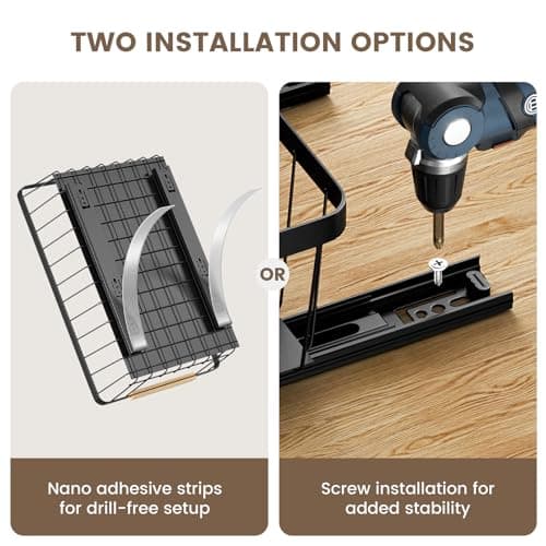 Slide Out Drawer Organizers 2 Pack for Kitchen Cabinets, Bathroom, Living Room Clutter Cleanup (15.7 x 11 x 3.7″)
