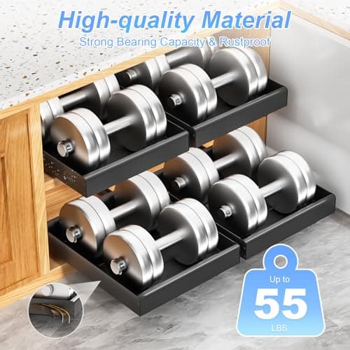 12.4" to 19.3" Adjustable Slide-Out Drawer Organizer for Kitchen Cabinets