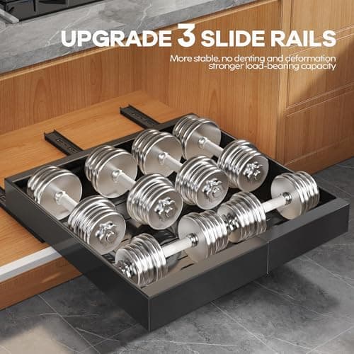 Black Heavy Duty Pull Out Cabinet Organizer, Expandable Slide Out Drawers, Kitchen Pantry Storage