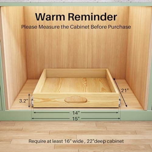 Under Cabinet Pull Out Drawer Organizer (15 Wide) - 1 Pack