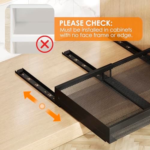 Expandable 16.5" Deep Slide Out Kitchen Cabinet Organizer, Metal, 1 Pack