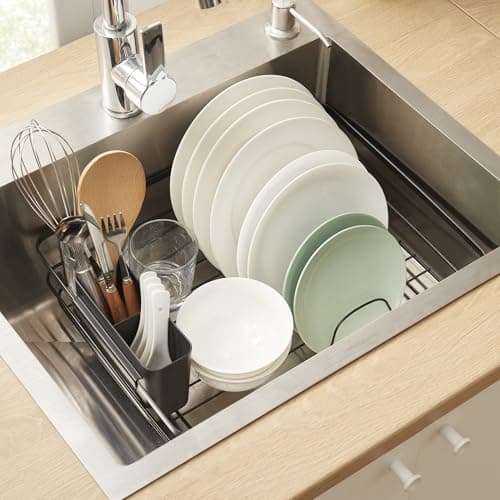 3-Piece Dish Drying Rack with Drainboard & Removable Holder for Kitchen Countertop