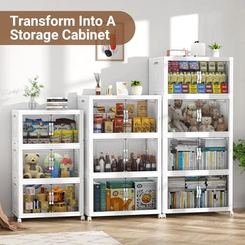 4Pack White Stackable 100QT V20 Plastic Storage Bins with Wheels