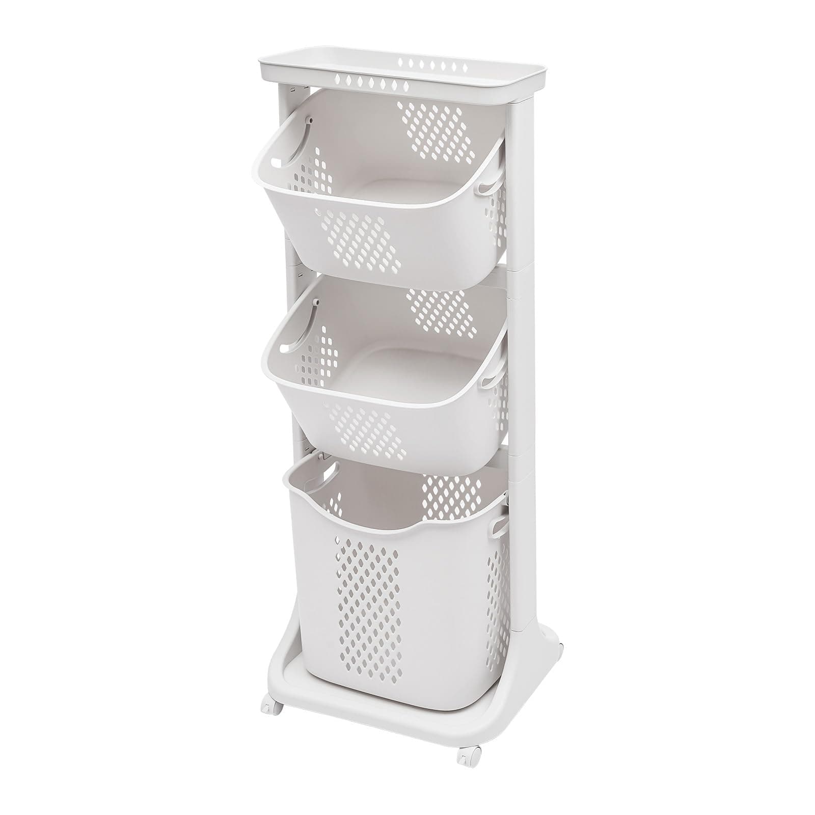3-Tier Rolling Laundry Sorter with Wheels