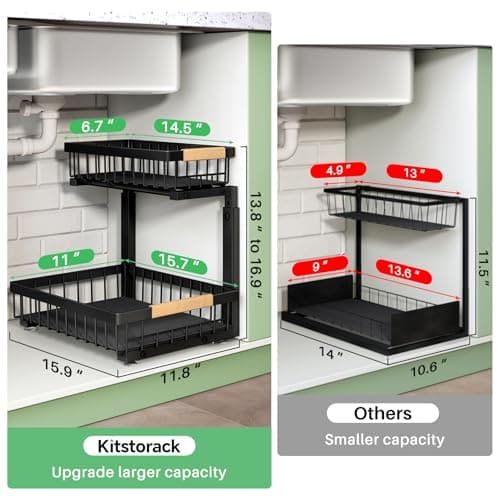 Under Sink 2-Tier Cabinet Organizer for Kitchen and Bathroom