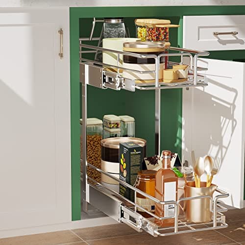 LOVMOR 2 Tier Slide Out Kitchen Cabinet Organizer
