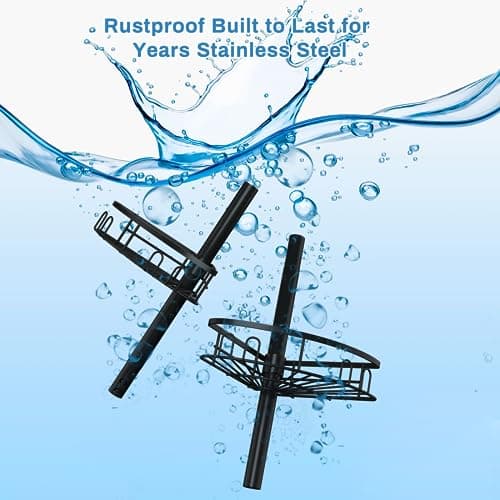 Rustproof Corner Shower Caddy with 4 Large Baskets & Adjustable Shelves (23.6-114.5")