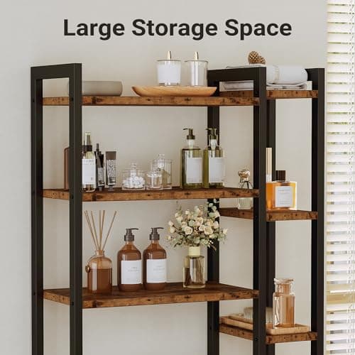 IRONCK Vintage Brown Over the Toilet Storage Organizer with 8-Tier Shelf