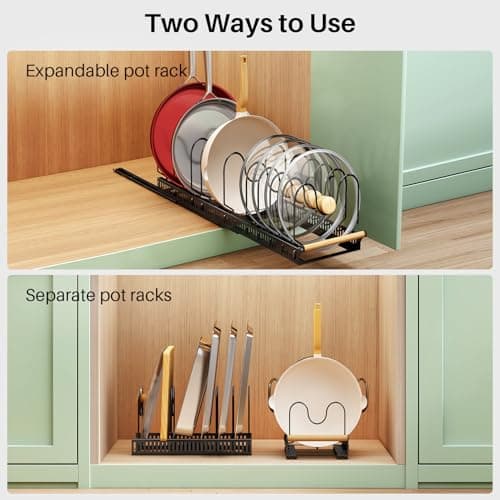 Under Cabinet Pull Out Pan Organizer for Home Kitchen Cookware