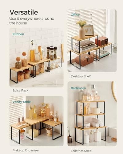 SONGMICS Expandable Kitchen Cabinet Organizer, UKCS014B01