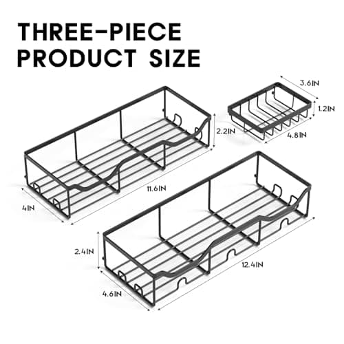 ASTOFLI Large Capacity Rustproof Shower Caddy, 4-Pack with 16 Hooks