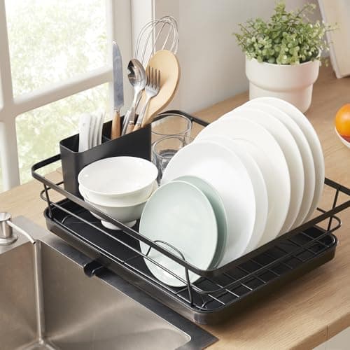 3-Piece Dish Drying Rack with Drainboard & Removable Holder for Kitchen Countertop