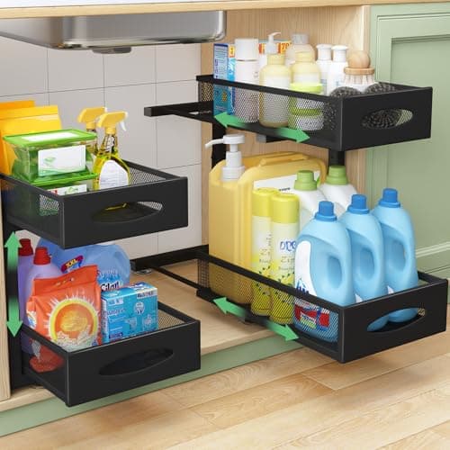 2 Tier Under Sink Organizer with Pull Out Baskets