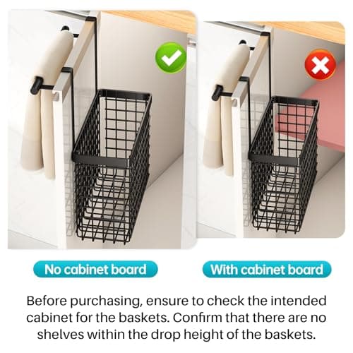 Kitchen Sink Cabinet Door Organizer, 2 Pack with Towel Holder