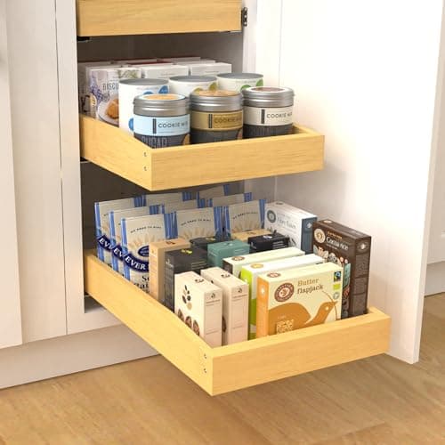 Heavy Duty Wooden Pull-Out Cabinet Organizer for Kitchen Cabinets