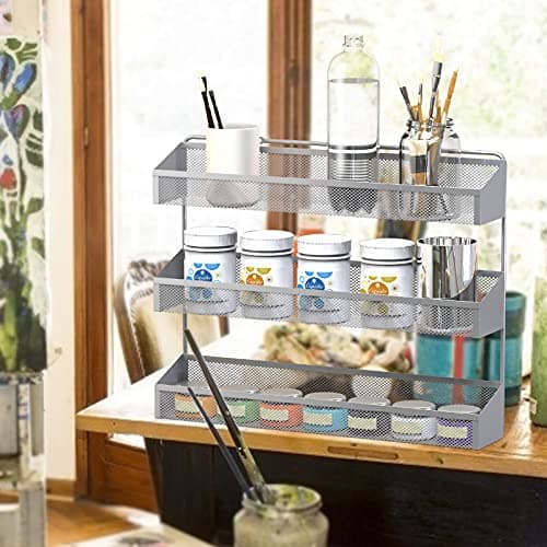 Auledio 2 Pack Spice Rack Organizer, 3-Tier Chrome Stand or Wall Mount Storage
