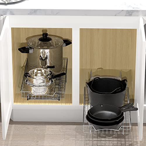 Simple Houseware Under Cabinet Slide-Out Drawers Organizer