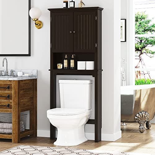 White UTEX Over the Toilet Storage Cabinet with Adjustable Shelves