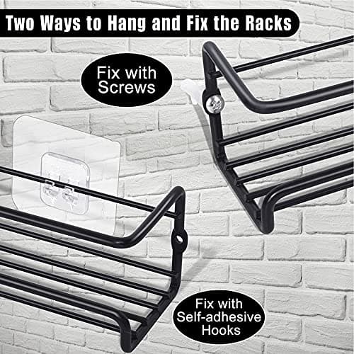 4 Pack Demoyaya Spice Rack Organizer, Wall Mountable with Adhesive or Screws, Spice Shelves Kitchen Pantry