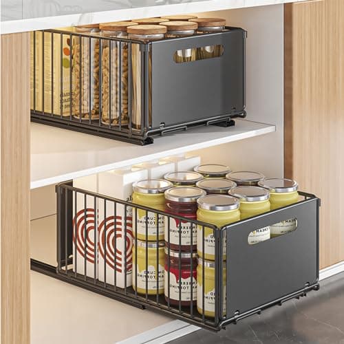 Heavy Duty Pull Out Shelves for Kitchen Cabinets 15.16W X10.24D X2.95H Black