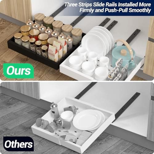 Expandable Pull Out Cabinet Organizer - Black 2 PCS