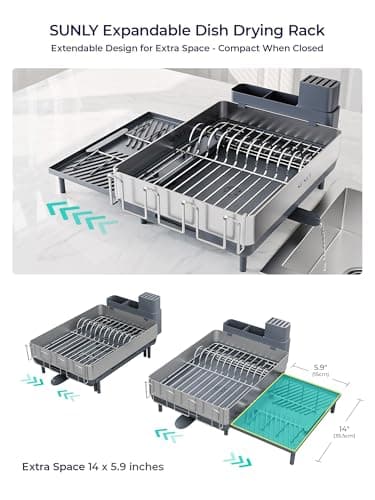 Large Stainless Steel Dish Drying Rack for Kitchen Counter