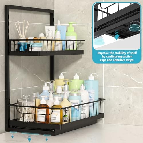 WOWBOX 2-Pack Under-Sink Organizer 2-Tier Slide-Out Cabinet Storage