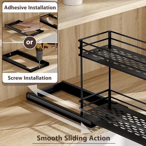 Spice Drawer Organizer Shelf for Small Spaces - 2 Pack