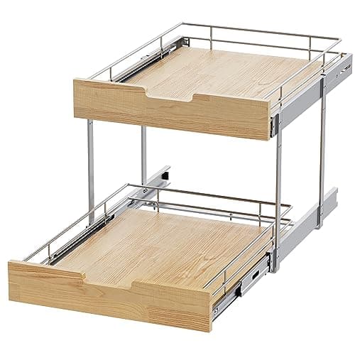Heavy-Duty Pull Out Cabinet Organizer for Kitchen, Pantry, and Bathroom 14"x21"