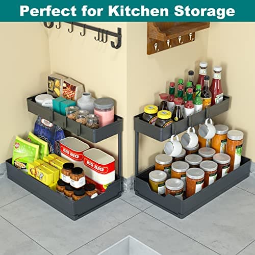 2-Pack Under Sink Organizers for Bathroom and Kitchen