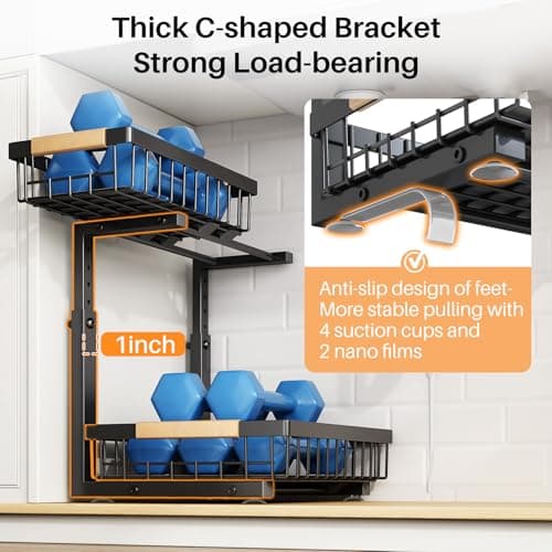 Under Sink Organizer for Kitchen and Bathroom - Adjustable 2-Tier Storage Shelf for Small Spaces