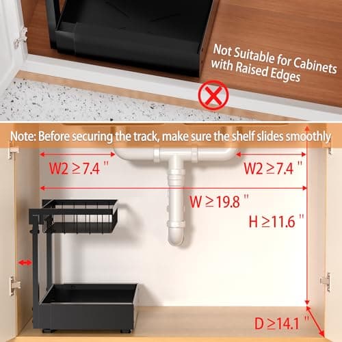 2-Pack Expandable Under Sink Organizers for Kitchen & Bathroom