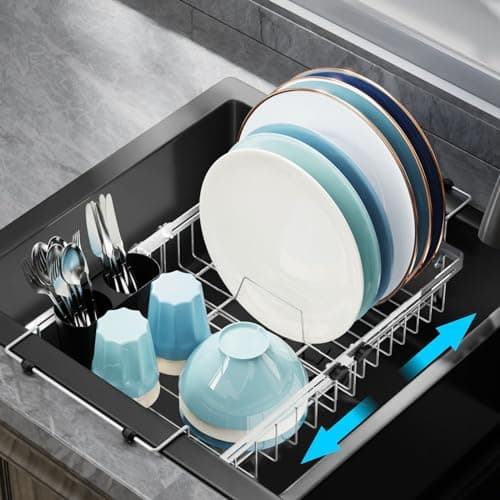 GSlife Adjustable Sink Drying Rack - Silver