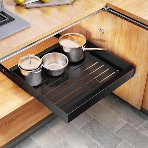 Expandable Pull-Out Cabinet Organizer with Adhesive Nano Film - Ideal for Kitchen, Pantry, and Bathroom Storage