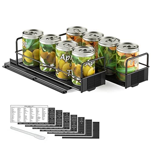SpaceAid Heavy Duty Spice Rack Organizer, Cabinet Drawer with Labels, 5.2" x 10.75" x 10", 2 Drawers, 2-Tier