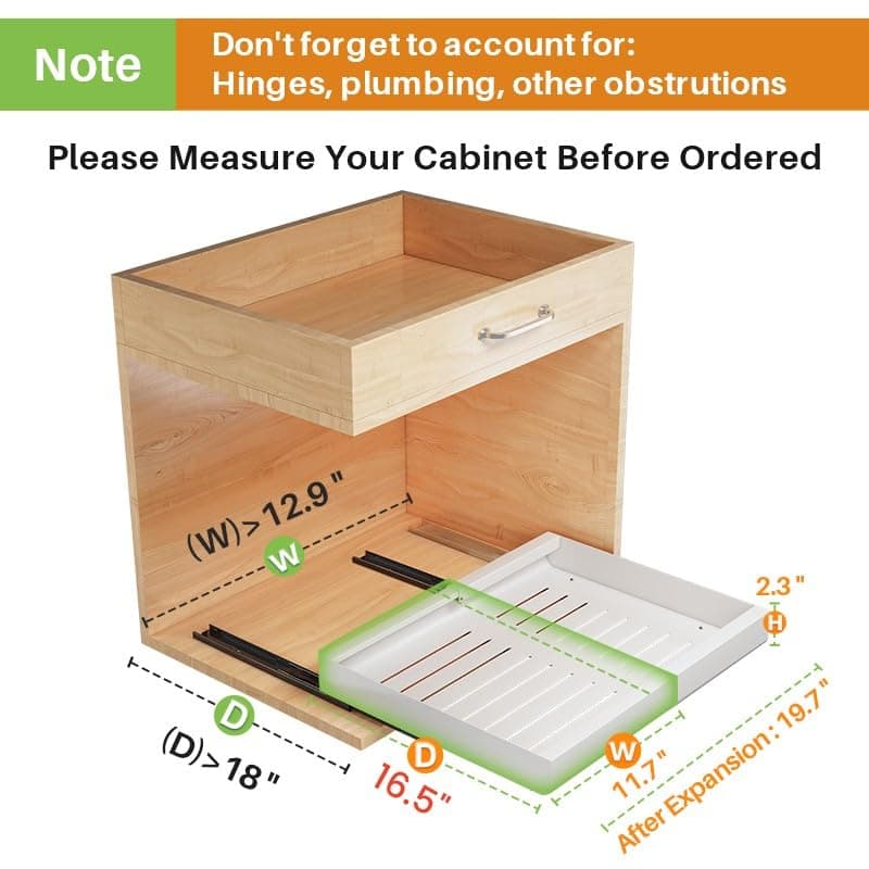 Expandable Pull out Cabinet Organizer with Heavy Duty Slide out Drawers