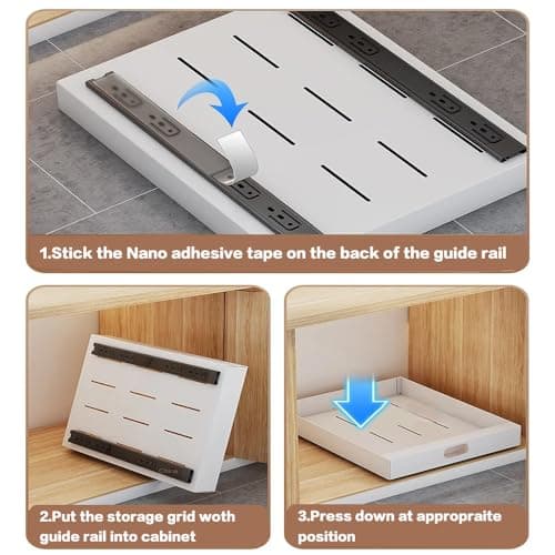 2 Pack Heavy Duty Pull Out Cabinet Organizers for Kitchen Pantry Bathroom